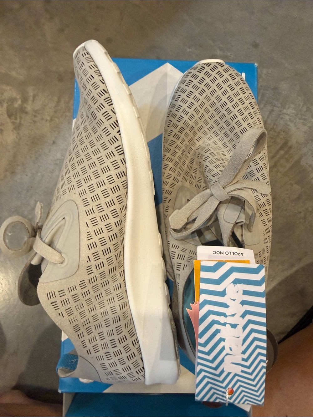 Native APOLLO MOC Pigeon Grey and Shell White Slip-On Sneakers
